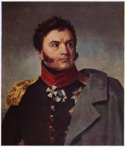 Retrato de Nikolay Raevsky (litografía en color) de George (after) Dawe