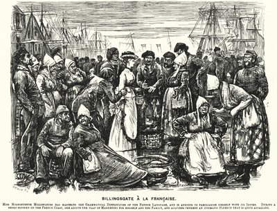 Caricatura de Punch: Billingsgate a la Francesa (grabado) de George (after) Du Maurier