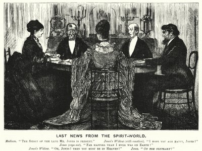 Caricatura de Punch: Últimas Noticias del Mundo de los Espíritus de George (after) Du Maurier