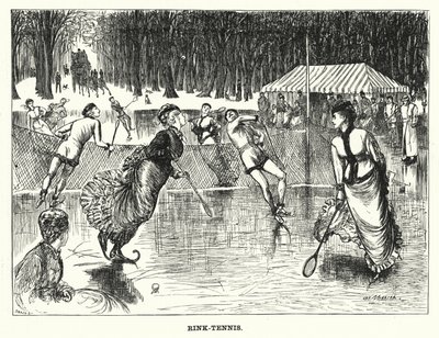Caricatura de Punch: Rink-Tennis (grabado) de George (after) Du Maurier