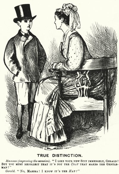 Caricatura de Punch: Verdadera Distinción (grabado) de George (after) Du Maurier