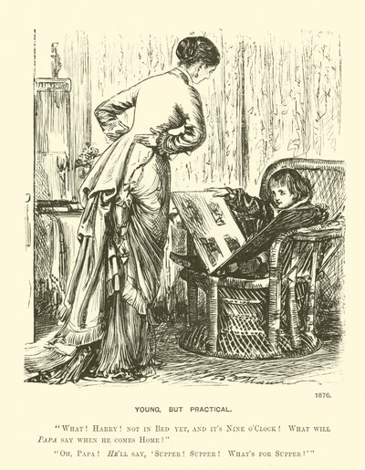 Joven, pero práctico (grabado) de George (after) Du Maurier