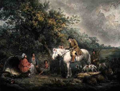 Mañana, o El deportista benevolente, grabado y pub. por Joseph Grozer de George (after) Morland