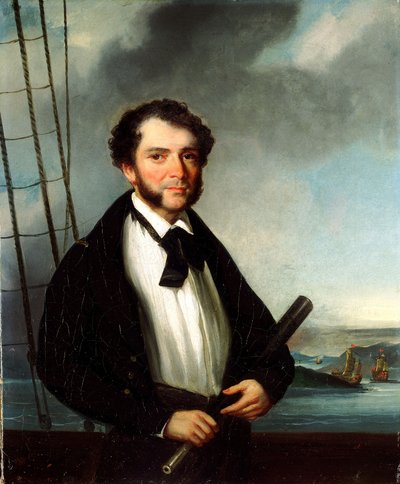 Un capitán de la marina mercante, c.1830-35 (óleo sobre lienzo) de George (attr. to) Chinnery