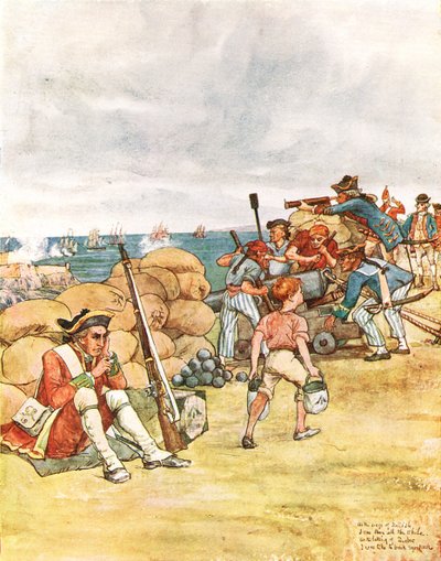 En el sitio de Belle Isle, ilustración de 