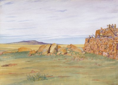 Soldados defendiendo Rhenoster Kop en la Guerra de los Bóers de George, 9th Earl of Carlisle Howard