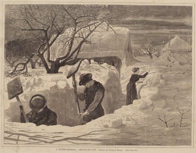 Una mañana de invierno, - Quitando la nieve de George A. Avery
