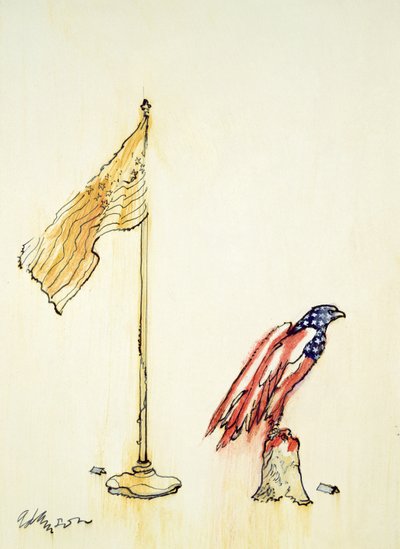 Águila americana adquiere coloración de la bandera de EE.UU., 1985 de George Adamson