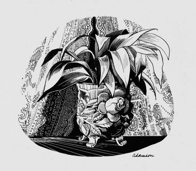 Aspidistra en un cuenco, 1950s de George Adamson