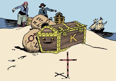 Transporte del tesoro. Ilustración de “El libro de los piratas y los grandes corsarios” de George Albert Williams (1875-1932) 1900 de George Alfred Williams