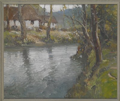 Día gris en Normandía, c.1910 (óleo sobre lienzo) de George Ames Aldrich