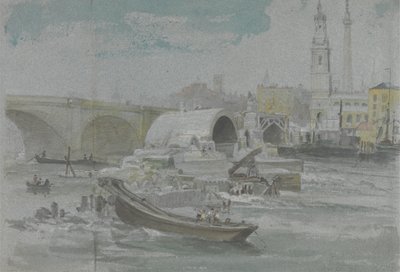 La demolición del Viejo Puente de Londres de George Arnald