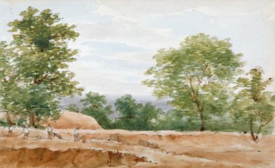 Vista desde las excavaciones del túnel de Highgate, Londres, 1812 de George Arnald