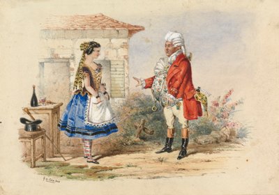Adina y el Dr. Dulcamara, escena de Elisir d