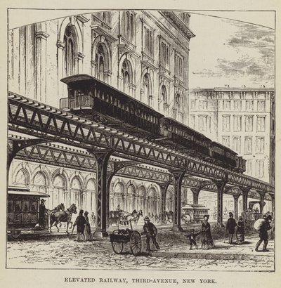 Ferrocarril elevado, Tercera Avenida, Nueva York de George Augustus Sala