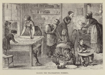 Haciendo el pudín de Acción de Gracias de George Augustus Sala