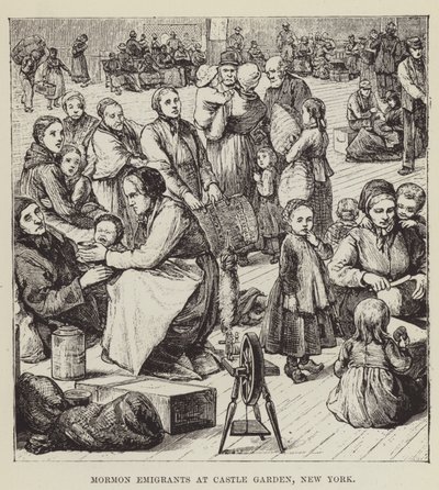 Emigrantes mormones en Castle Garden, Nueva York de George Augustus Sala