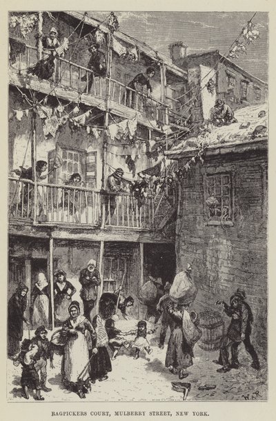Corte de recogedores de trapos, Mulberry Street, Nueva York de George Augustus Sala