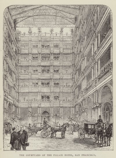 El patio del Palace Hotel, San Francisco de George Augustus Sala