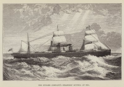 El barco de vapor Scythia de la compañía Cunard en el mar de George Augustus Sala