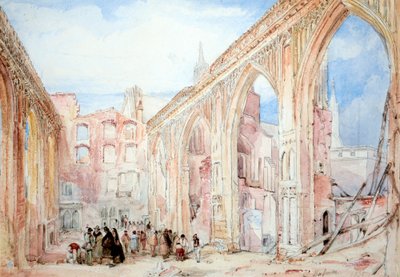 Restos de la Cámara de los Comunes tras el incendio de noviembre de 1834 de George Balmer