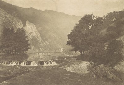 Entrada a Dove Dale, Derbyshire, 1880s, impreso en 1888 de George Bankart