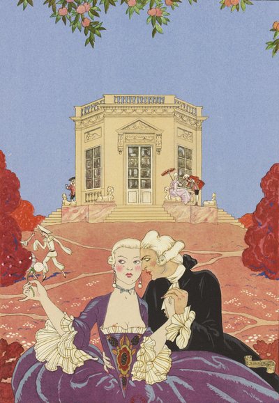 Ilustración para Fêtes galantes de Paul Verlaine, 1928 de George Barbier