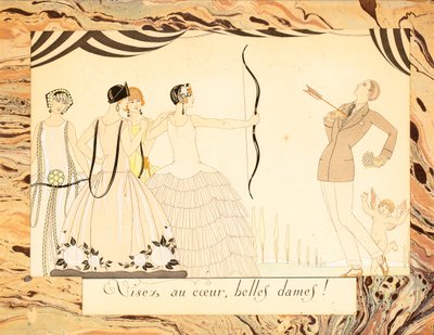 Visez au coeur, belles dames! De Le Bonheur du Jour ou, Les Graces à la Mode, 1924 de George Barbier