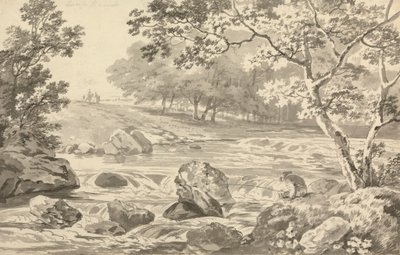 Río con pescador de George Barret