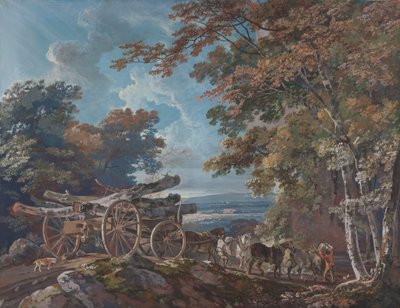 Timber Wain on a Rough Road (uno de un par) de George Barret