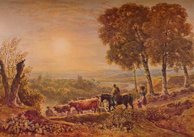 Atardecer con Ganado, 1841 de George Barret the Younger