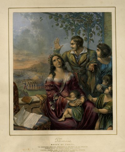 Pomare, reina de Tahití, la cristiana perseguida, por George Baxter, 1845, British Museum de George Baxter