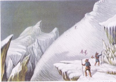 Etapas en el ascenso del Mont Blanc, de British Adventure publicado por Collins, 1947 de George Baxter