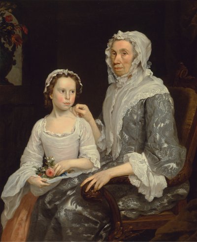 Retrato de una anciana y una niña de George Beare