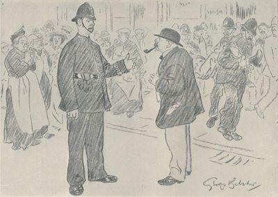 La policía y el pueblo, 1920 de George Belcher