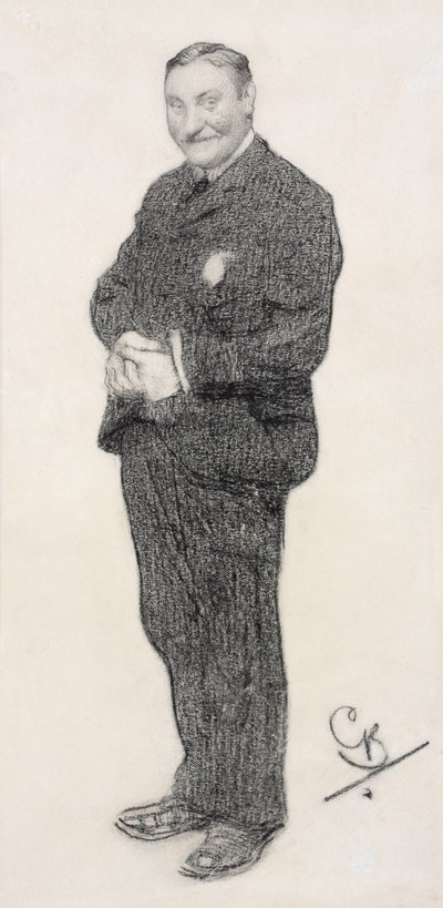 Retrato de H G Wells (lápiz) de George Belcher
