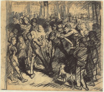 Pelea callejera [recto] de George Bellows