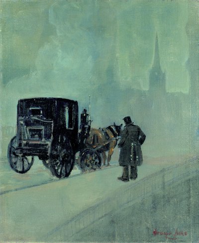 Una noche de niebla (óleo sobre lienzo) de George Benjamin Luks