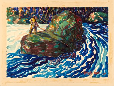 Guía de pesca (acuarela sobre papel) de George Benjamin Luks