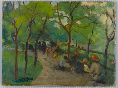 Prospect Park, c.1902-10 (óleo sobre tabla) de George Benjamin Luks