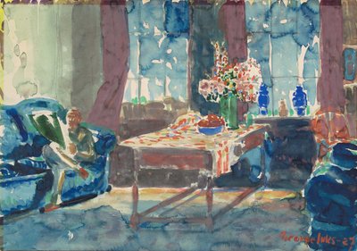 Autorretrato: Interior de mi apartamento en Nueva York de George Benjamin Luks