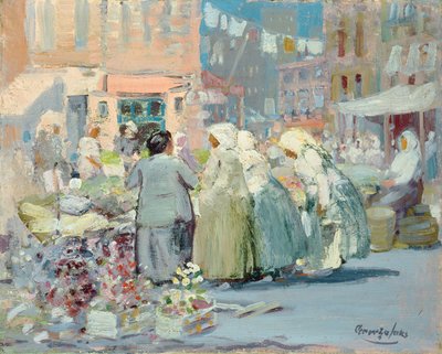 Mañana de primavera, calles Houston y Division, Nueva York de George Benjamin Luks