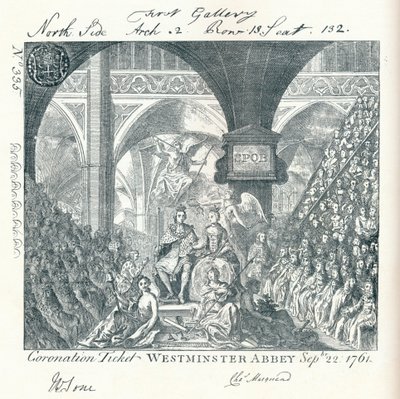 Entrada grabada para la ceremonia de Coronación de Jorge III en la Abadía de Westminster 1761 1906 de George Bickham