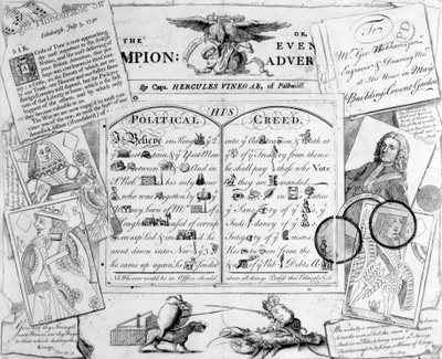 El Campeón, o Evening Advertiser por el Capitán Hércules Vinegar de Pall Mall, 1744 de George Bickham