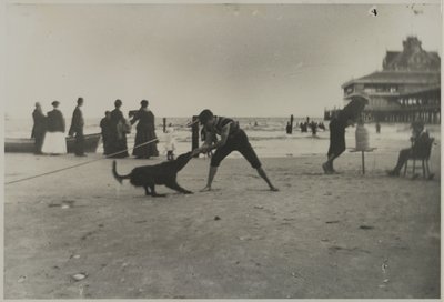 Niño y perro, Muelle de Hierro, Coney Island, Brooklyn, c.1885 de George Bradford Brainerd