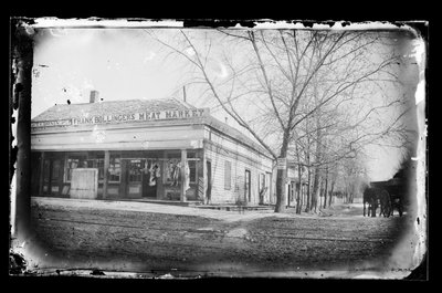 Mercado de Carnes de Frank Bollinger, Flatbush, Brooklyn, c.1872-87 de George Bradford Brainerd