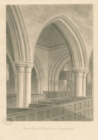 Interior de la Iglesia de Weston-on-Trent de George Buckler