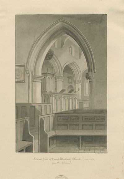 Lichfield - Interior de la Iglesia de San Miguel de George Buckler