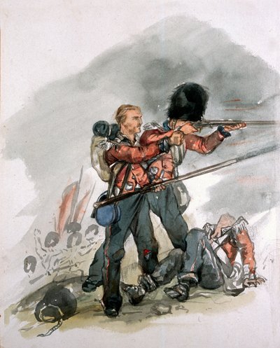 Última resistencia de dos guardias en batalla, circa 1854 de George Cadogan