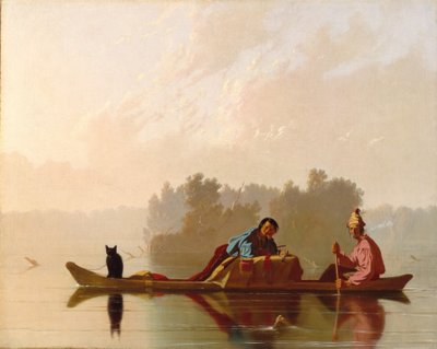 Comerciantes de pieles descendiendo el Missouri, 1845 de George Caleb Bingham
